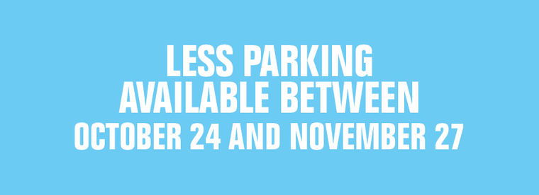 ​Minder parkeerplekken tussen 24 oktober en 27 november